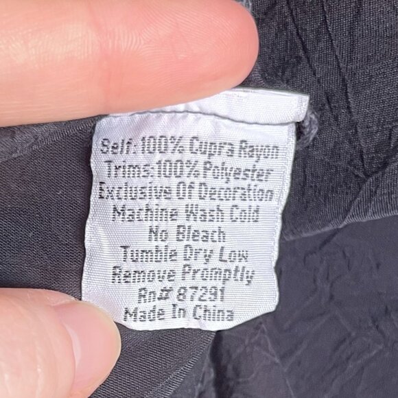 Johnny Was Black Multi Floral Embroidered Cupra Rayon V-Neck Tunic Mini Dress S - Picture 7 of 7